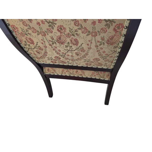 Antique French Carved Empire Lounge Chair Armchair Mahogany Parlor For Sale - Image 15 of 17
