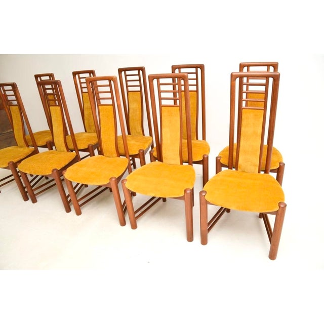 Mid-Century Modern Vintage Danish Teak Dining Chairs, 1970s, Set of 10 For Sale - Image 3 of 12