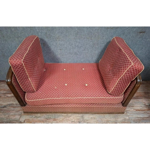 Art Deco Convertible Bench in Walnut Veneer, 1940s For Sale - Image 4 of 7