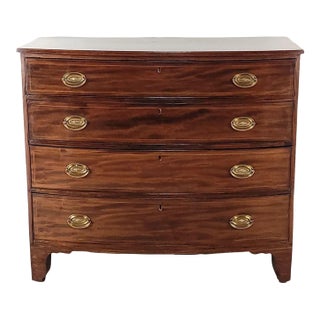 English George III Mahogany Bow Front Chest, Circa 1810 For Sale