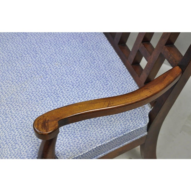 Vintage Chinese Chippendale James Mont Style Fretwork Lounge Arm Chairs - A Pair For Sale - Image 10 of 15