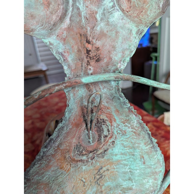 1980s Vintage Brutalist Torch-Cut Patinated Copper Frog Wall Sculpture For Sale - Image 12 of 12