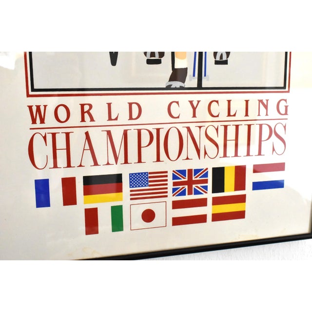 Vintage World Cycling Championships Bicycle Framed Poster by Phil Dynan For Sale In San Francisco - Image 6 of 10