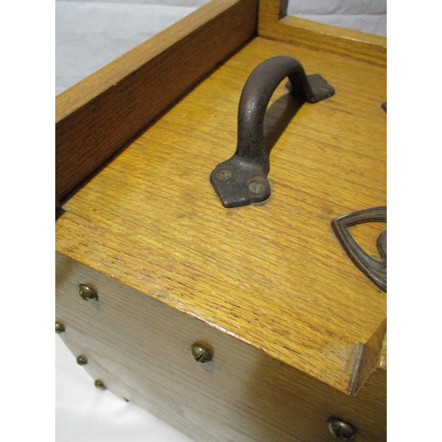 English Arts and Crafts Oak Coal Skuttle For Sale - Image 9 of 9