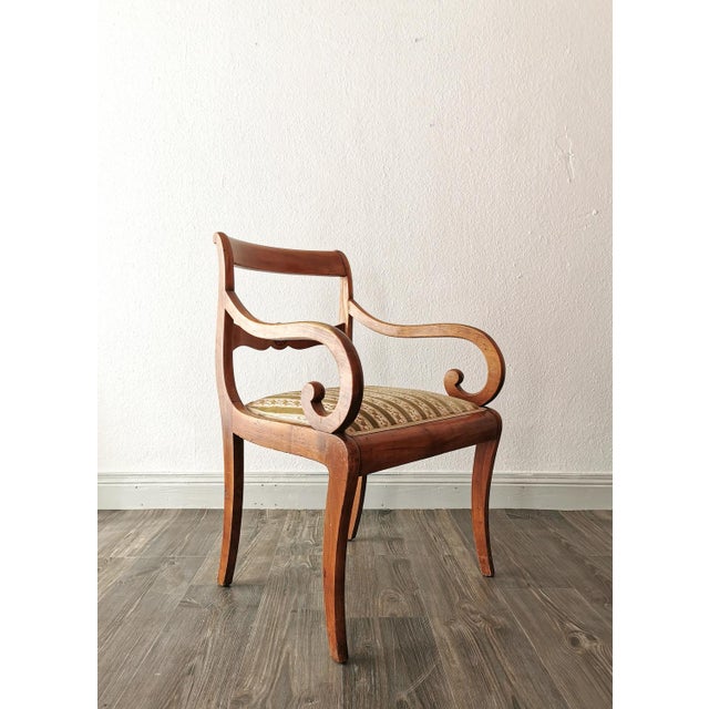 Biedermeier Armchair in Oak and Cherry, 1830s For Sale - Image 9 of 15