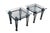 Postmodern Late 20th Century Vintage Postmodern Beveled Glass Metal Base Side Accent Tables - Set of 2 For Sale - Image 3 of 9
