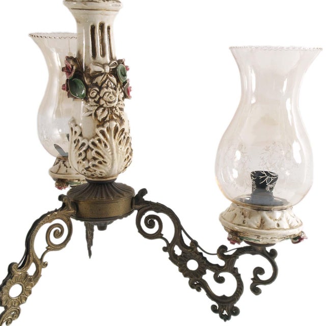 Antique Art Nouveau Pendant Chandelier in Bronze, 1890s For Sale - Image 4 of 7