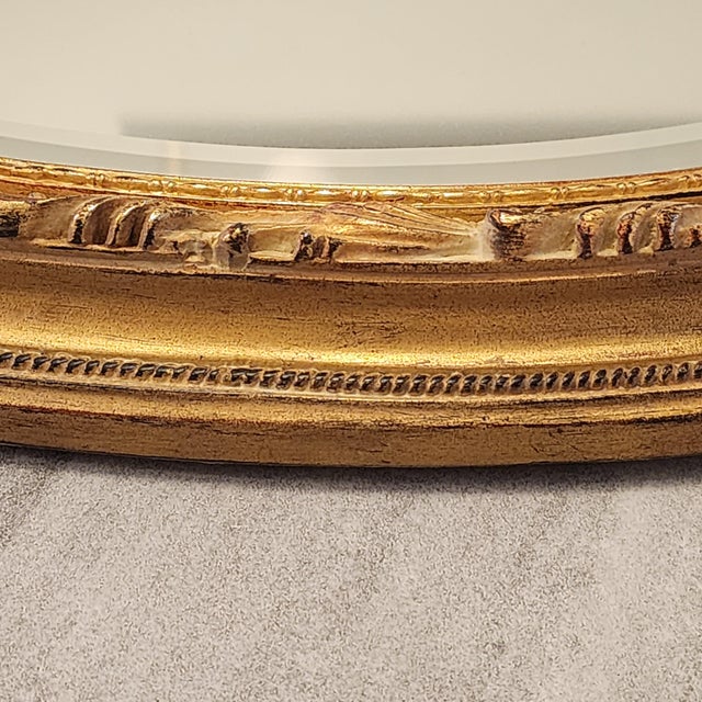 English 36" Large Gold Gilt Federal Acanthus Molding Wall Mirror For Sale - Image 3 of 12