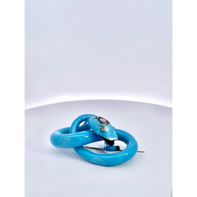 # 87070 This gorgeous Enamel snake brooch is in almost perfect condition and comes in its original box. Seldom do you find...