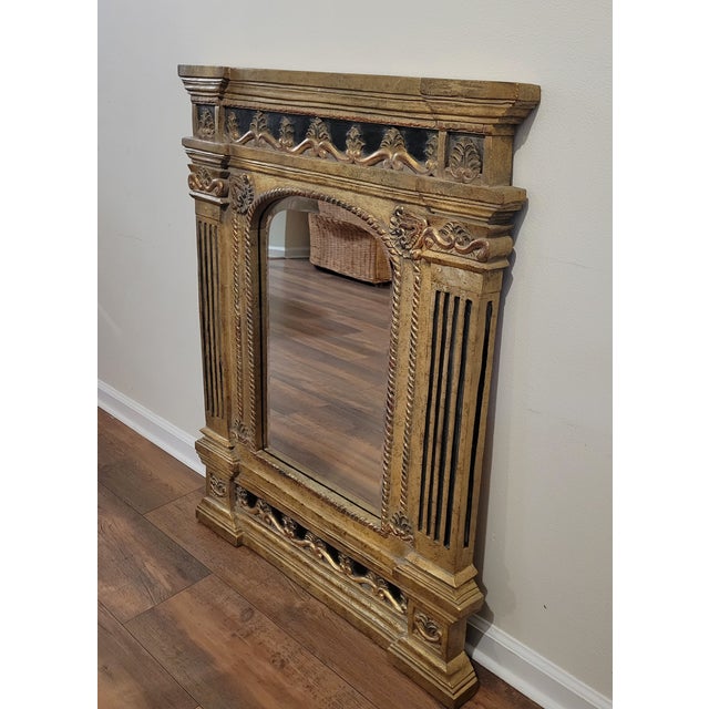 Mid-Century Modern 1980s Ornate Wood Wall Mirror For Sale - Image 3 of 11