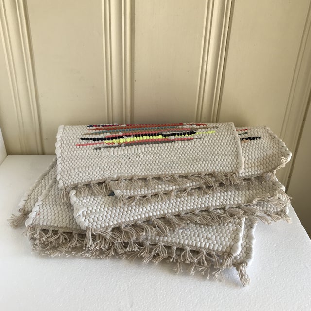 Boho Woven Rag Rug Placemats, Set of Four Chairish