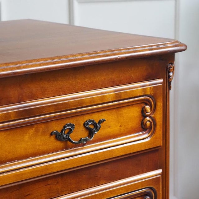 Late 20th Century Louis XV Style Cherrywood Chest of Drawers For Sale - Image 3 of 10