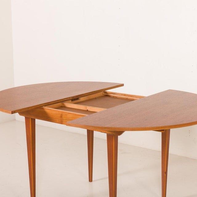 Scandinavian Round Teak Table with Hidden Extension, 1970s For Sale - Image 16 of 18