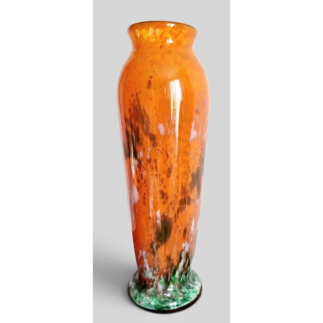 Orange Marble Vase by Lorrain Nancy for Maison Daum, 1930s For Sale - Image 8 of 18
