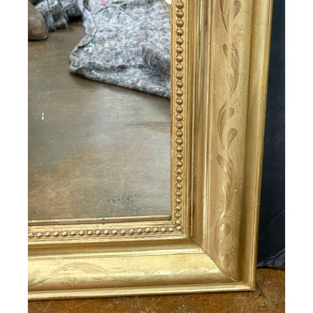 Louis Philippe Arch Top Gilt Mirror From France (H 48 1/4 X W 34) For Sale In Austin - Image 6 of 9