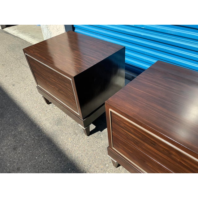 Wood Modern Mid Century Style Nightstands - A Pair For Sale - Image 7 of 11