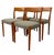 1970s Set of 4 Mid Century Modern Dining Chairs With Sculpted Wood Frames and Upholstered Seats For Sale - Image 4 of 10