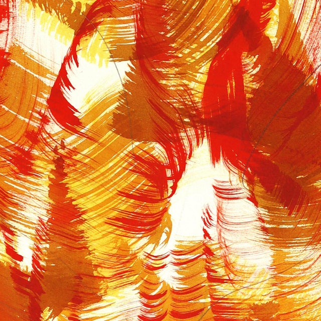 2020s Autumn Tree 3 - Original Orange Neutral Abstract Tree Ink Painting on French Linen Paper For Sale - Image 5 of 6
