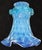 Hand blown murano-style opaline glass lampshade for a 2" fitter, ruffled 'ribbon candy' trim, white edges, stunning lit...