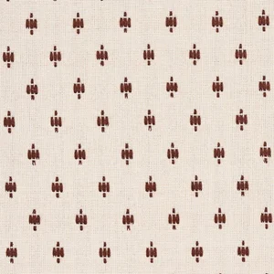 Schumacher Barlow Fabric in Light Brown on Ivory
