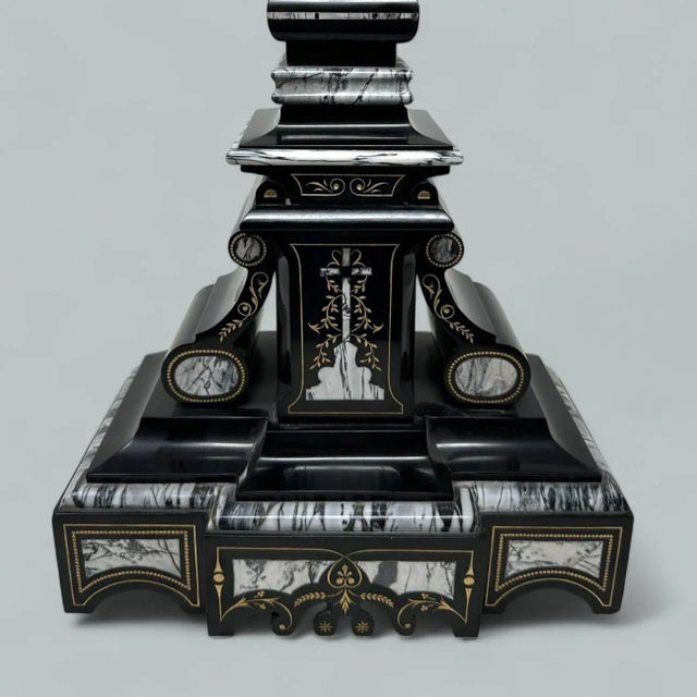 Antique Vintage French Gilt Marble Religious Holy Crucifix Jesus Christ Cross For Sale - Image 6 of 12