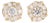 0.57 Carat Round Cluster Diamond Yellow Gold Stud Earrings, A Pair For Sale