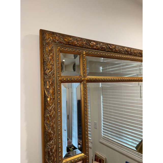Late 20th Century Late 20th Century The Bombay Company Venetian Gold Carved Belved Mirror For Sale - Image 5 of 12