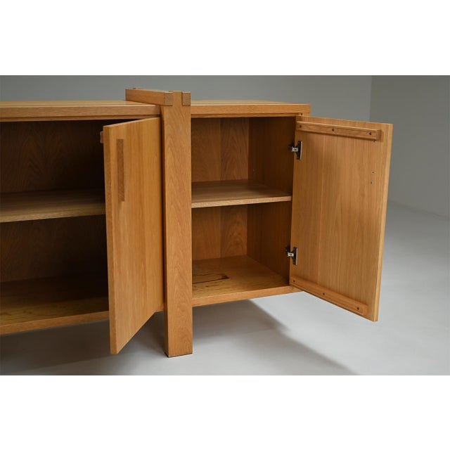 Wood Brustalist Oak Sideboard, Belgium, 1990s For Sale - Image 7 of 9