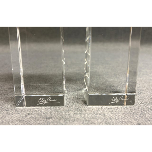 Oleg Cassini Miniamlist Crystal Candlsticks - A Pair For Sale - Image 10 of 10