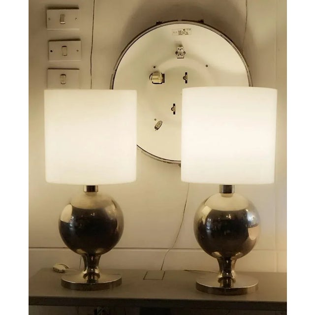 1970s Chromed Brass Table Lamps, Italy, 1970s, Set of 2 For Sale - Image 5 of 8