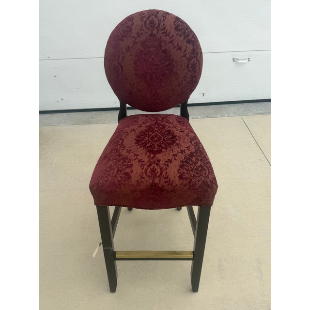 Roundback Damask Upholstered Barstools/4 For Sale - Image 11 of 12