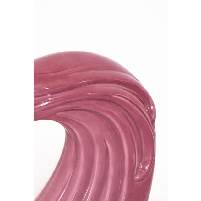 Vintage Pink Ceramic Woman Bust Sculpture – Art Nouveau Style Flowing Hair Figure – Modern Feminine Decor For Sale In Phoenix - Image 6 of 6
