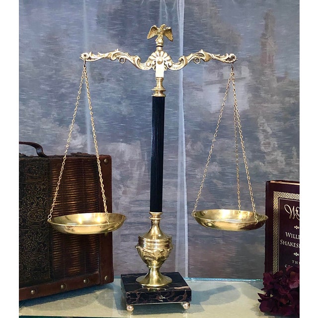 Mid 20th Century Vintage Brass Eagle Balance / Scales of Justice Chairish