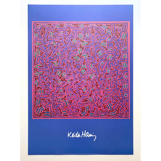 Purple Keith Haring Estate Vintage 1999 Lithograph Print Large Pop Art Poster " Untitled " 1984 For Sale - Image 8 of 9