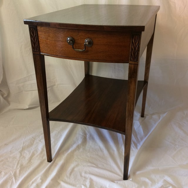 Mersman Mid Century Modern Walnut Side Table With Drawer Chairish