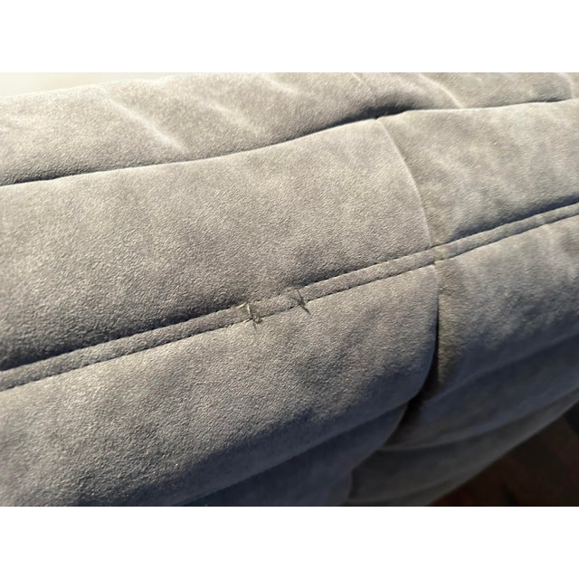 Textile Ligne Roset Togo Sofa – Modern Tufted Lounge Seating in Gray Velvet For Sale - Image 7 of 7