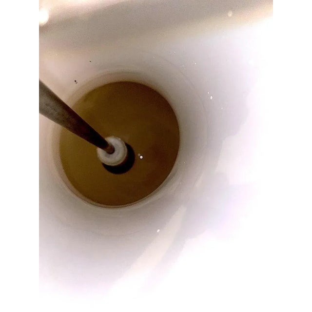 Italian 1970s White and Beige Blown Glass Pendant Light For Sale - Image 10 of 10