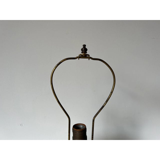 Wood 50's Mid-Century Handmade Studio Pottery Table Lamp For Sale - Image 7 of 12