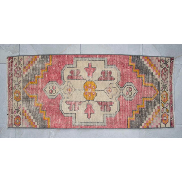 Hand Knotted Door Mat, Entryway Rug, Bath Mat, Kitchen Decor, Small Rug, Turkish Rug - 1′7″ × 3′6″ For Sale - Image 4 of 7
