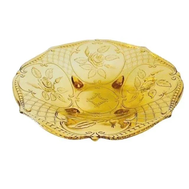 Vintage Rüdesheim Fruit Bowl in Amber Glass from Walther & Sons For Sale - Image 3 of 7