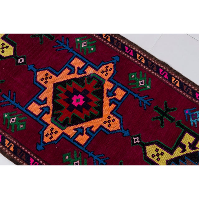 Turkish Multicolour Vintage Hallway Runner For Sale - Image 3 of 10