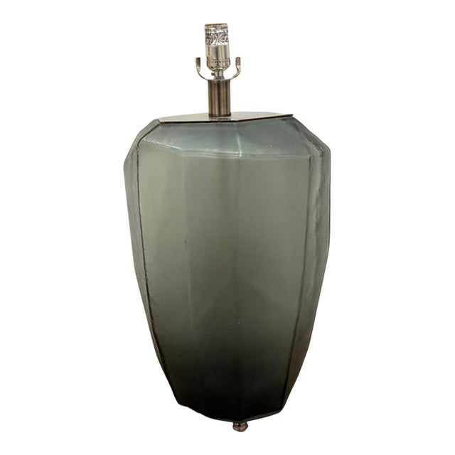 Organic Acid Etched Gray Glass Lamp For Sale