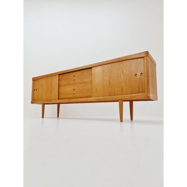 Brown Danish Oak Sideboard by H.W. Klein for Bramin, 1960s For Sale - Image 8 of 11