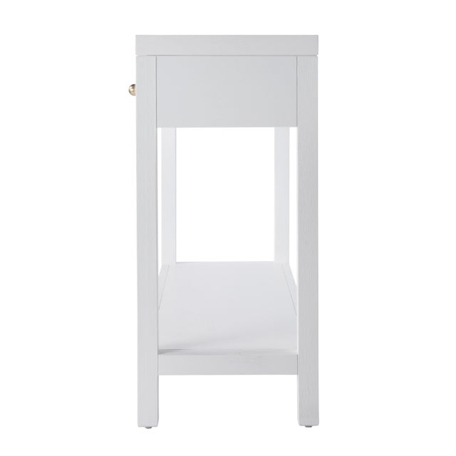 Nora 40 in. W Rectangular Wood 2 Drawer Console Table with Lower Open Shelf, White For Sale In Chicago - Image 6 of 8
