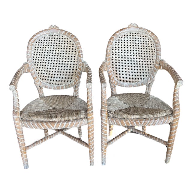 1970s Pair of McGuire Style Chairs For Sale