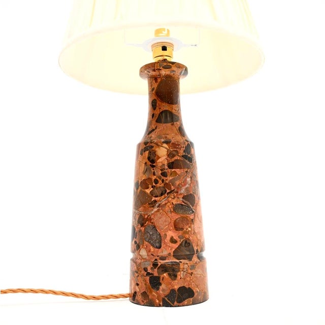 Vintage Italian Terrazzo Marble Table Lamp, 1970 For Sale - Image 4 of 7