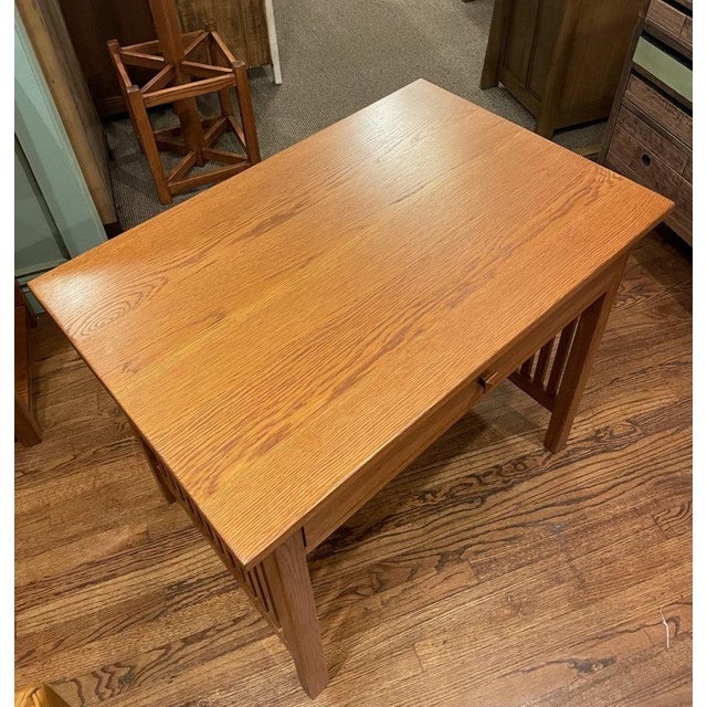 Mission / Arts and Crafts Solid Oak Writing Desk - 36 Inch - Micheal Cherry For Sale - Image 9 of 13