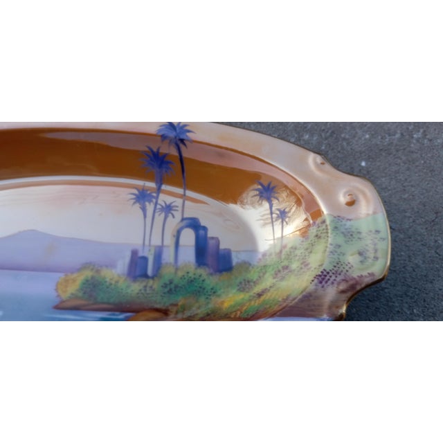 1920s Noritake Morimura Relish / Vanity Dish Egyptian Revival Japanese Luster Ware For Sale - Image 9 of 14