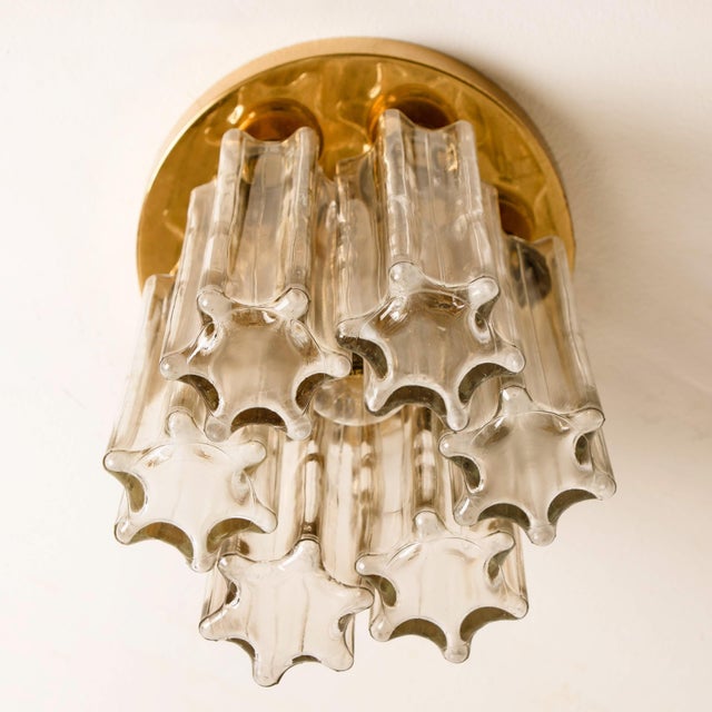 Brass and Glass Lights Ceiling Fixtures from Limburg Glashütte, 1970s, Set of 2 For Sale - Image 6 of 17