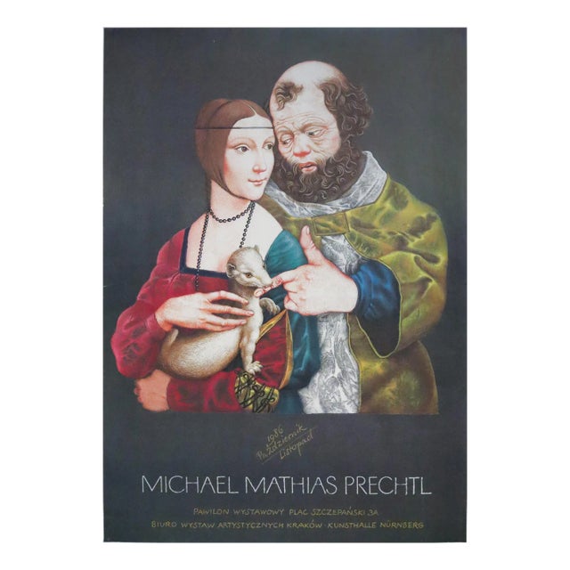 1986 Vintage Polish Exhibition Poster - Michael Mathias Prechtl For Sale